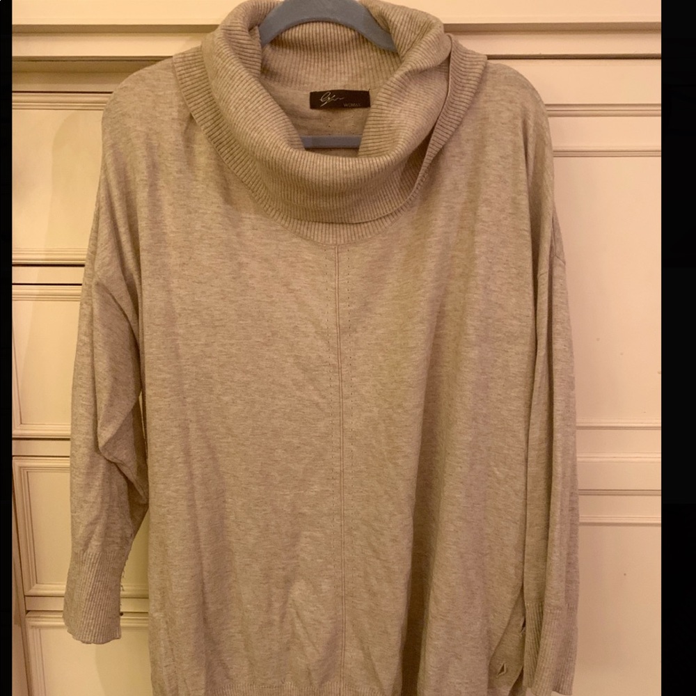 Beige turtle neck